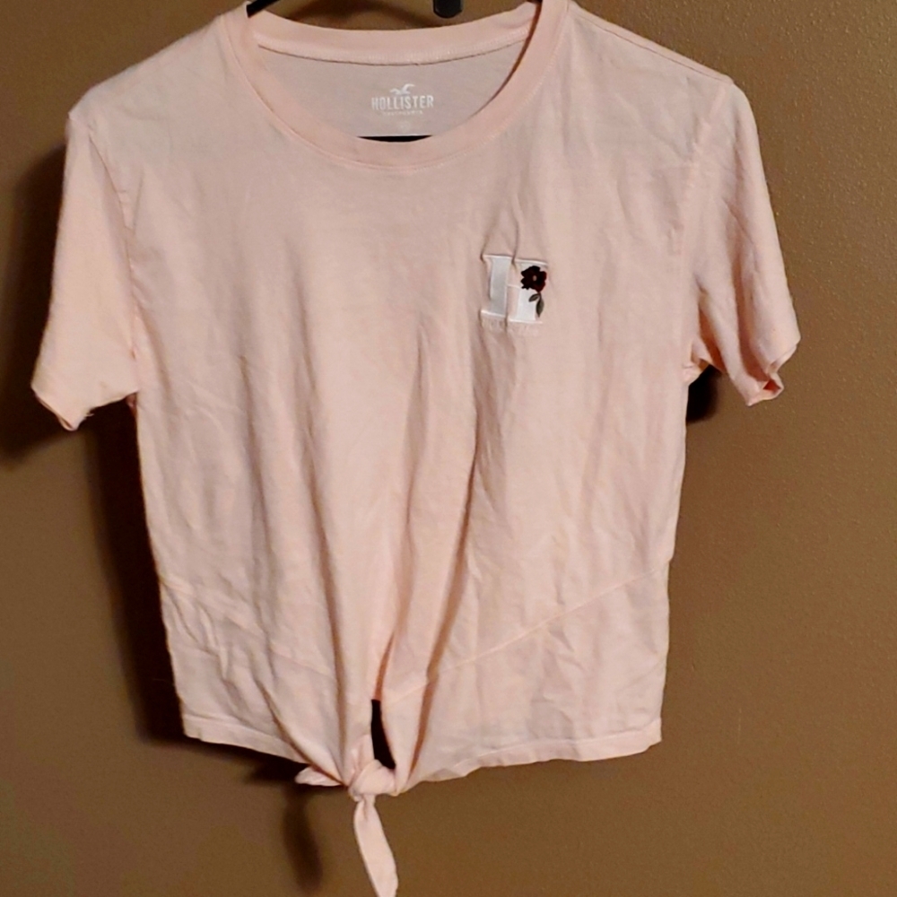 Hollister California juniors light pink crop top t shirt size xs